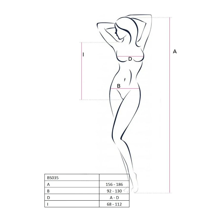 PASSION - WOMAN BS035 WHITE BODYSTOCKING ONE SIZE